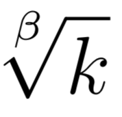 \sqrt[\uproot{2}\beta]{k}